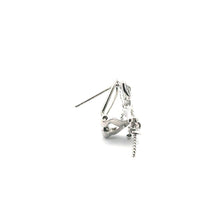 Silver plated flower earring with add on peg, SKU#M3731S