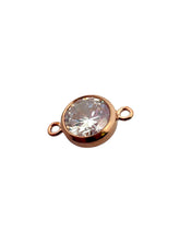 4mm,Rose Gold Filled, 3A, Cubic Zicronia Bezel Connector 
SKU#4805780M11