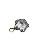 Silver plated flower shape, crystal charm, SKU#M3242