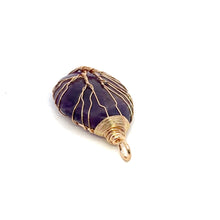 Purple amethyst, wire wrapped pendant, SKU#M3015