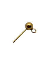4.0mm ball earring with ring, 14KGF, SKU#4006240R