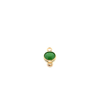 Jade green double ring crystal charm, SKU#M2166jade
