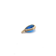 Blue tear drop shape crystal charm, SKU#M2141blue