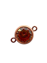 6mm, Rose Gold Filled, 3A, Cubic Zicronia Bezel Connector 
SKU#4805781M11