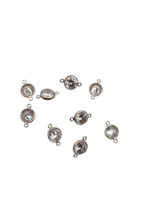3mm, sterling silver , 3A, Cubic Zicronia Bezel Connector 
SKU#5030CM4