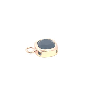 Square shape crystal charm, gold plated, SKU#M2164