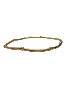 14KGF 6.75” stretchy tube beaded bracelet, SKU#4014838675L