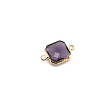 Purple Square charm, double ring crystal charm, SKU#M2145purple