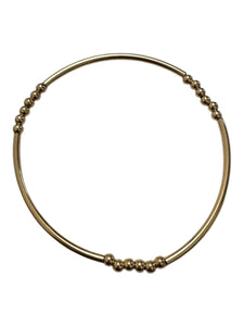 14KGF 6.75” stretchy tube bead bracelet, SKU#4014833675L