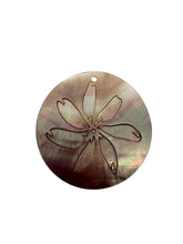 Round Mother of Pearl, carved flower, SKU#M4052