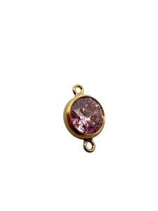 3mm, Gold filled , 3A, Cubic Zicronia Bezel Connector 
SKU#4030CM10