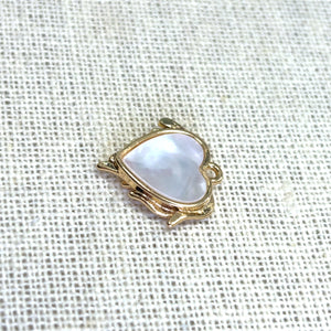 Heart Pendant, Pearl, Gold Plated, M4418