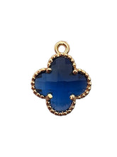 Dark blue four leaf clover charm, SKU#M2158-29