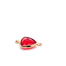 Ruby double ring triangle shape crystal charm, SKU#M2157ruby