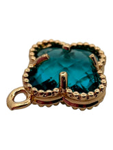 Light blue four leaf clover charm, SKU#M2158-12