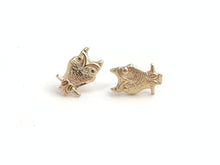 14kGF Owl Stud Earrings Sku#50-4