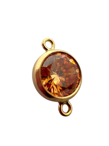 3mm, Gold filled , 3A, Cubic Zicronia Bezel Connector 
SKU#4030CM11