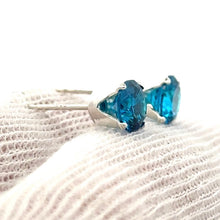 6mm Aqua Blue 3A CZ Snap-In Post Earring, Sterling Silver, Sku#5011260M9