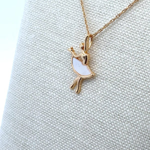 Ballerina Pendant, Pearl, Gold Plated, M4411