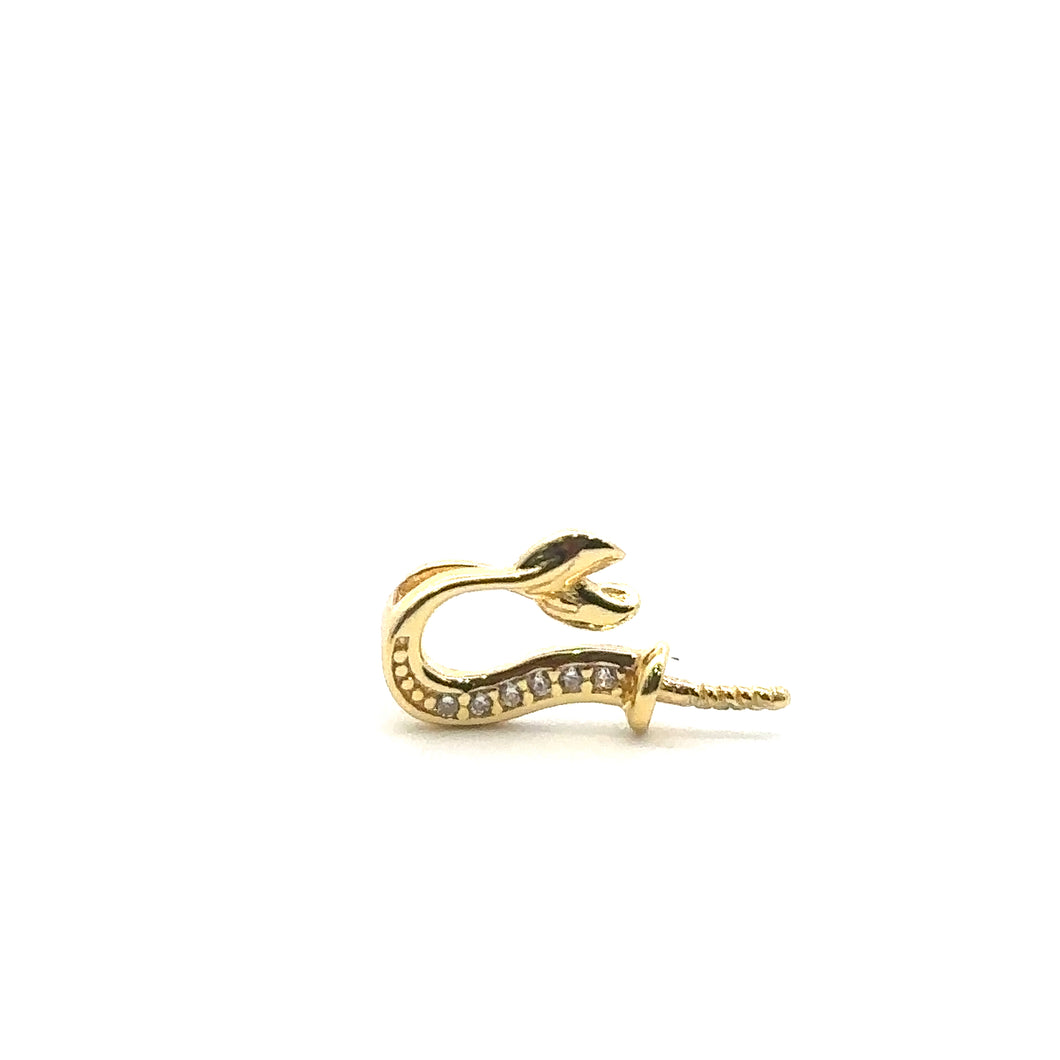 Gold plated mermaid tail nail with add on peg, SKU#M3733G