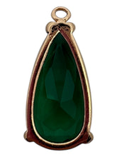 Emerald green tear drop crystal charm, M2152Egreen