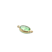Light green oval shape double ring crystal charm,SKU#M2143light green