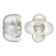 Four Leaf Clover Silicone Earring back, 14k Gold Filled, Sterling Silver, Sku#4005061