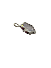 Silver plated flower shape, crystal charm, SKU#M3242