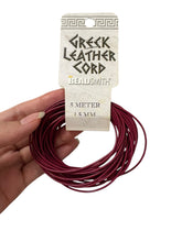Dark Rose Greek Leather Cord 1.5MM