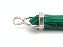 Silver Plated Malachite Pendant Sku#M1423