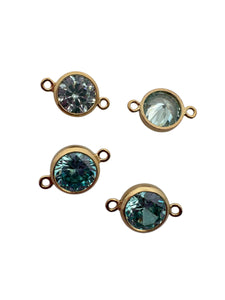 3mm, Gold filled , 3A, Cubic Zicronia Bezel Connector 
SKU#4030CM3