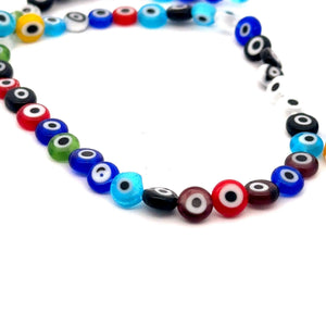 Evil eye flat round bead, SKU#M3157