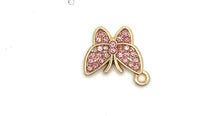 Stunning pink Cubic Zirconia butter fly charm, SKU# M3101