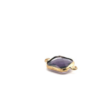 Purple Square charm, double ring crystal charm, SKU#M2145purple