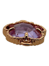 Purple four leaf clover double ring crystal charm, SKU#M2142purple