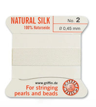 Silk white bead cord, size 2, SKU#BCSWH02G