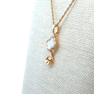 Clover With Pearl Cup Pendant, Pearl Gold Plated, M4415