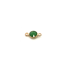 Jade green double ring crystal charm, SKU#M2166jade