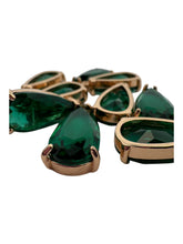Emerald green tear drop crystal charm, M2152Egreen