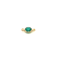 Emerald green double ring circle crystal charm, SKU#M2166emerald