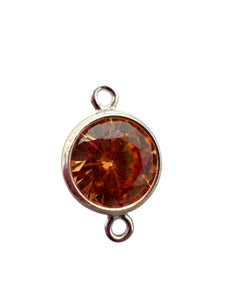 3mm, sterling silver , 3A, Cubic Zicronia Bezel Connector 
SKU#5030CM11