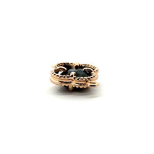 Lack four leaf clover double ring crystal charm, SKU#M2142Black