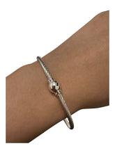 Sterling silver 6.5” threaded bead cable bracelet, SKU#502195465L