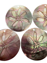 Round Mother of Pearl, carved flower, SKU#M4052