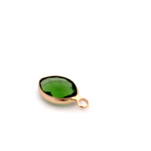 Green tiny teardrop crystal charm, SKU#M2156Green