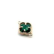 Emerald green four leaf clover crystal charm, SKU#M2142Emerald