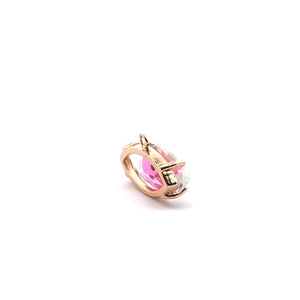 Pink eye shape crystal charm, SKU#M2138green
