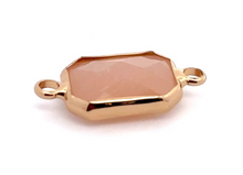 Jade pink rectangle shape crystal charm,SKU#M2147Jade