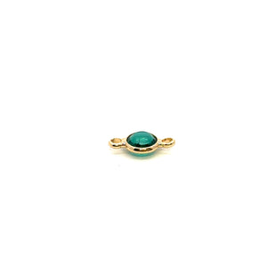 Emerald green double ring circle crystal charm, SKU#M2166emerald