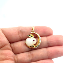 Moon Rabbit Pendant, Gold Plated, M4433